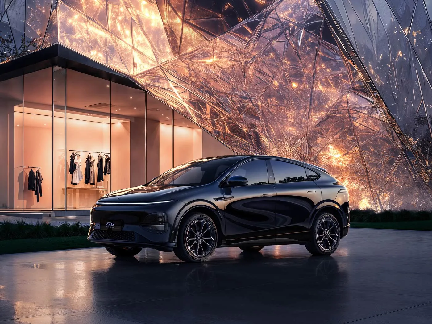 Xpeng G6 חשמלי מיני SUV תיבת הילוכים אוטומטית כונן 4WD עם סוללת ליתיום רכב אנרגיה חדש רכב הגה שמאלי תא דלק מנוע EV